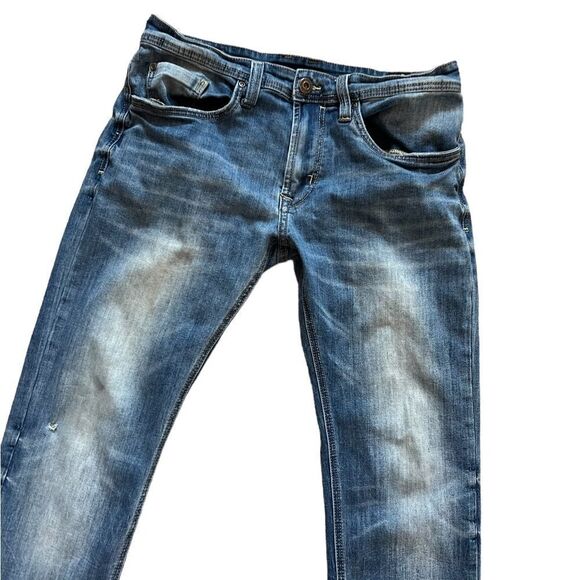 BUFFALO Slim Straight Stretch Bleach Wash Mid Rise Casual Denim Jean 32 - Picture 3 of 11